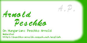 arnold peschko business card